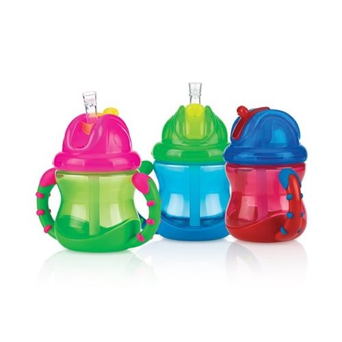 Nuby Trinkhalmtasse Flip-It Grip with handles buy online