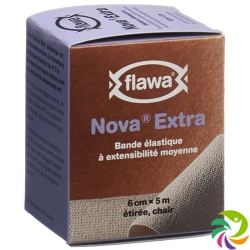 Flawa Nova Extra Elastische Mittelzugbinde 6cmx5m Beige