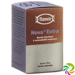 Flawa Nova Extra Elastische Mittelzugbinde 8cmx5m Weiss