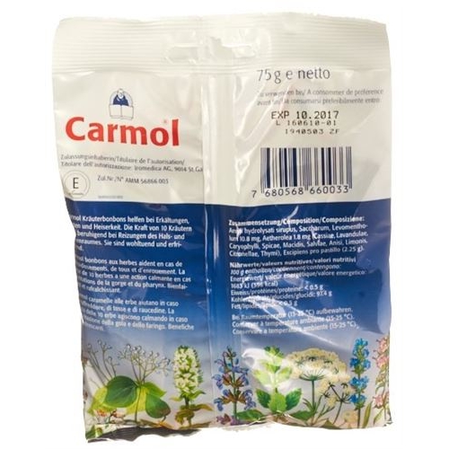 Carmol Kräuterbonbons Beutel 75g buy online