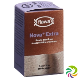 Flawa Nova Extra Elastische Mittelzugbinde 8cmx5m Hautfarben