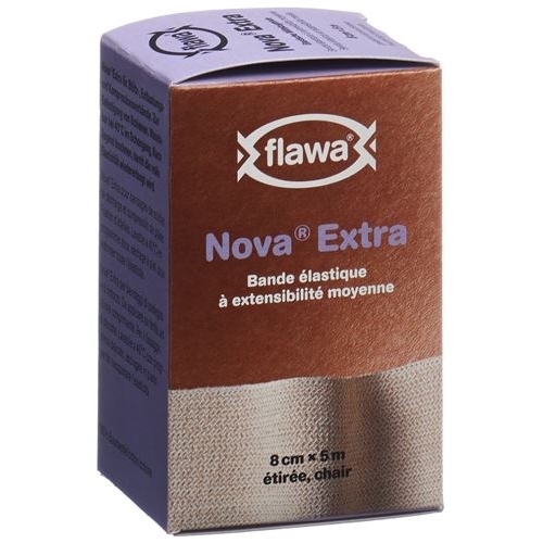 Flawa Nova Extra Elastische Mittelzugbinde 8cmx5m Hautfarben buy online