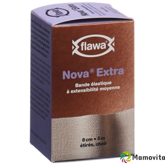 Flawa Nova Extra Elastische Mittelzugbinde 8cmx5m Hautfarben buy online