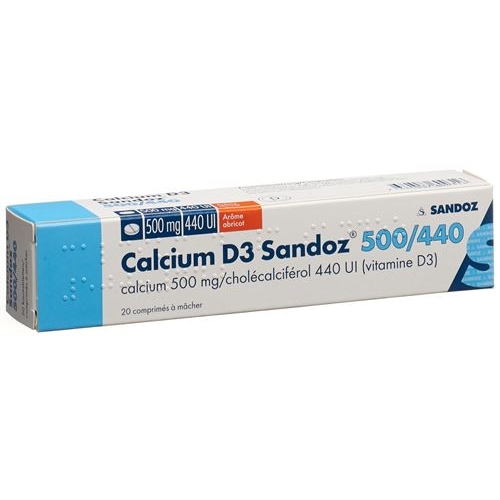 Calcium D3 Sandoz Kautabletten 500/440 Aprikose 20 Stück buy online