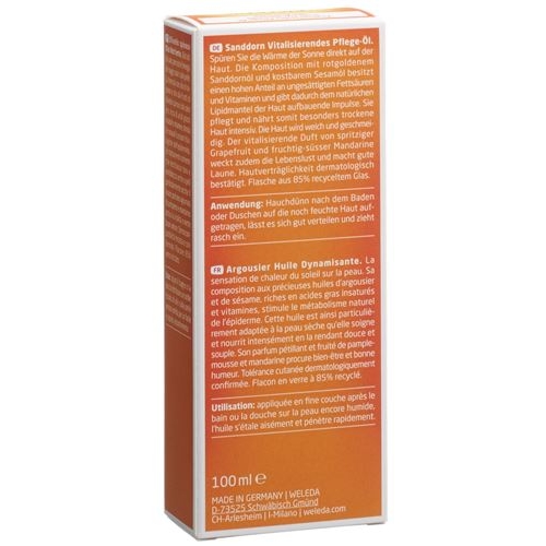 Weleda Sanddorn Vitalisierendes Pflege-Öl Glasflasche 100ml buy online