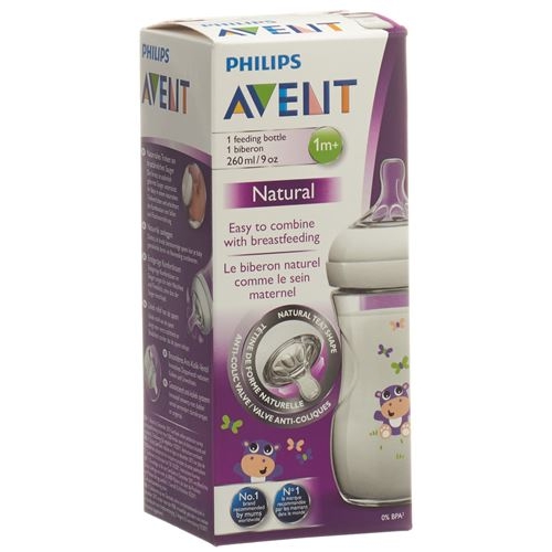 Avent Philips Natural Bottle 260ml Hippo buy online