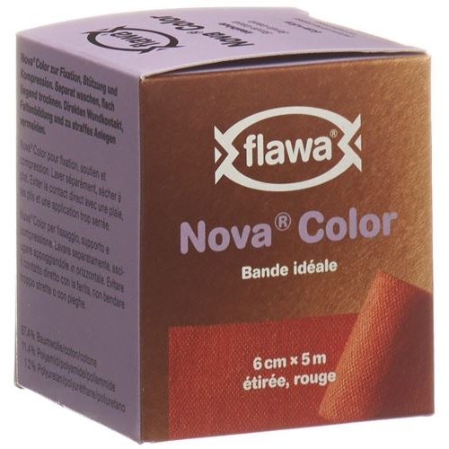 Flawa Nova Color Universalbinde 6cmx5m Rot buy online