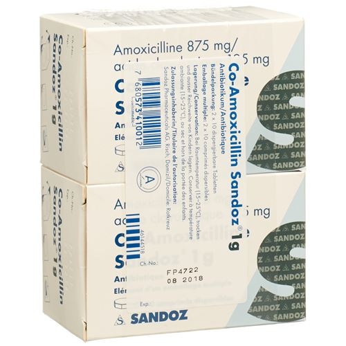 Co-Amoxicillin Sandoz Disp Tabl 1 g 2 x 10 pcs buy online