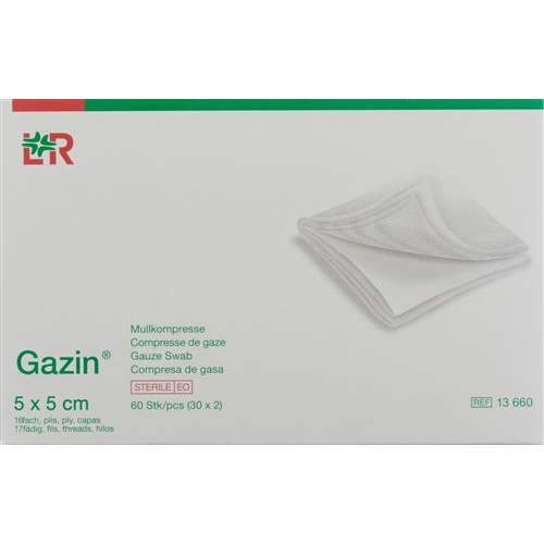 Gazin Faltkompressen 5x5cm 16-fach Steril 50x 5 Stück buy online