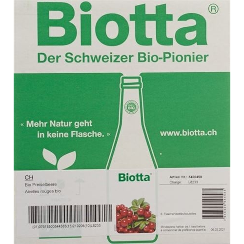 Biotta Preiselbeere Plus 6 Flasche 5dl buy online