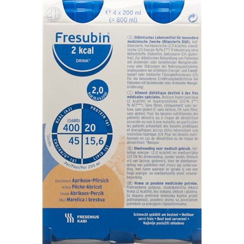 Fresubin 2kcal Drink Aprikose-Pfirsich 4x 200ml buy online