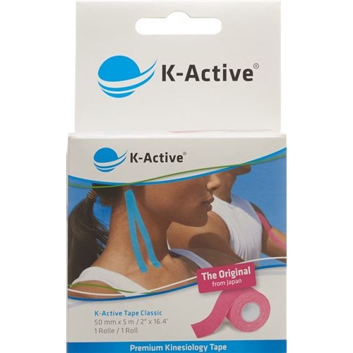 K-active Kinesio Tape 5cmx5m Pink Wasserabweisend 6 Stück buy online