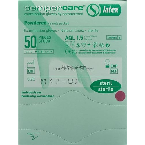 Sempercare Handschuhe M Latex Gepudert Steril 50 Stück buy online