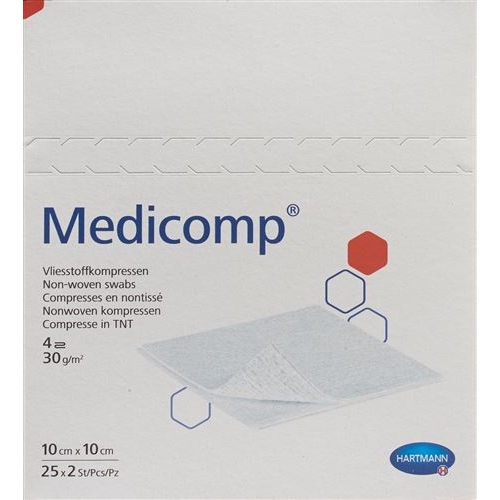 Medicomp Vlieskompressen 10x10cm 25 Beutel 2 Stück buy online