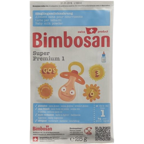 Bimbosan Super Premium 1 Infant Milk Travel Portion 5x 25 buy online