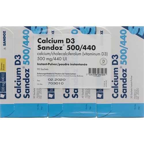 Calcium D3 Sandoz Pulver 500/440 90 Stück buy online