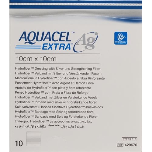 Aquacel Ag Extra Hydrofiber Verband 10x10cm 10 Stück buy online