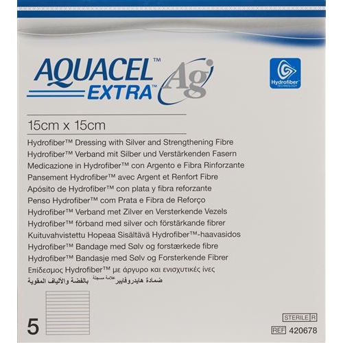 Aquacel Ag Extra Hydrofiber Verband 15x15cm 5 Stück buy online