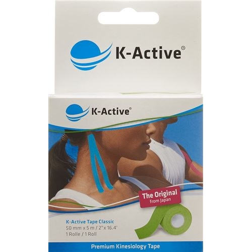 K-Active Kinesiology Tape Classic 5cmx5m green waterproof 6 pcs buy online