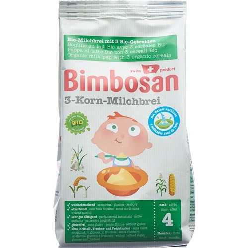 Bimbosan Organic 3-grain milk porridge 280 g buy online