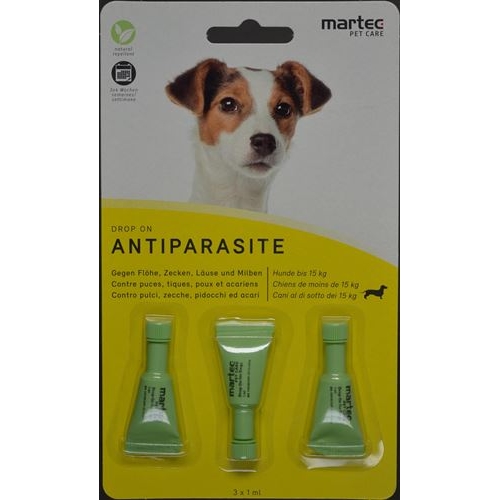 martec PET CARE Drop on antiparasite dog -15kg 3 Tb 1 ml buy online