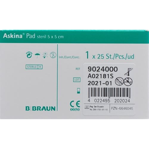 Askina Pad Vliesstoffkompresse 5cmx5cm 25 Stück buy online