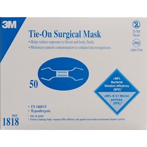 3M Op Maske Tie-on Comfort Blau 50 Stück buy online