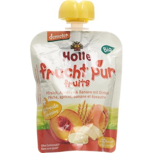 Holle Panda Peach - Pouchy peach apricot and banana with Spelled 100 g buy online