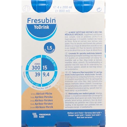 Fresubin YoDrink apricot and peach 4 x 200 ml buy online