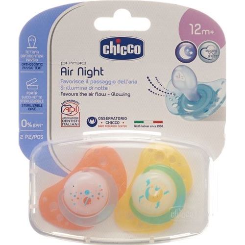 Chicco Physiological Silicone Soother GLOWING maxi 16-36m CASE IT / EN / FR buy online