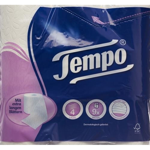 Tempo toilet paper white 4lagig 120 sheets 9 pcs buy online