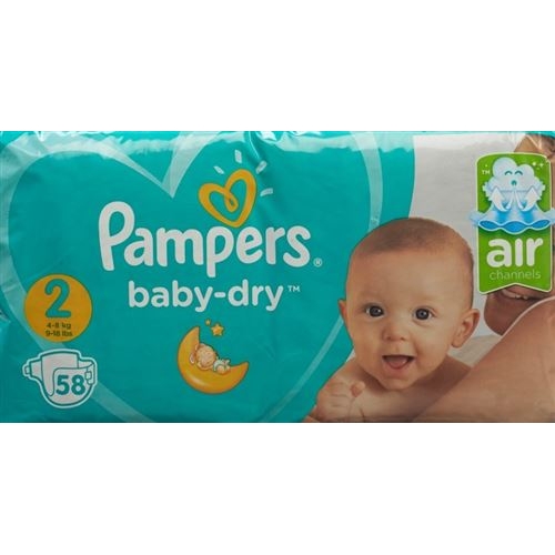 Pampers Baby Dry Grösse 2 3-6kg Mini Sparpack 58 Stück buy online