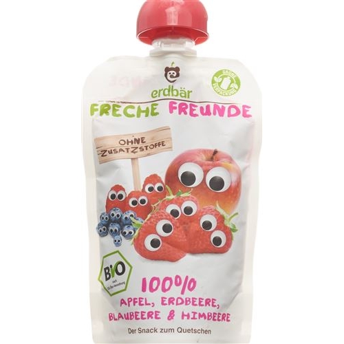 Freche Freunde Quetschmus Apfel, Erdbeere, Blaubeere & Himbeere 100g buy online