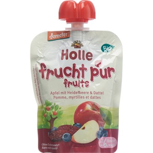 Holle Pouchy Apfel mit Heidelb&dattel 90g buy online