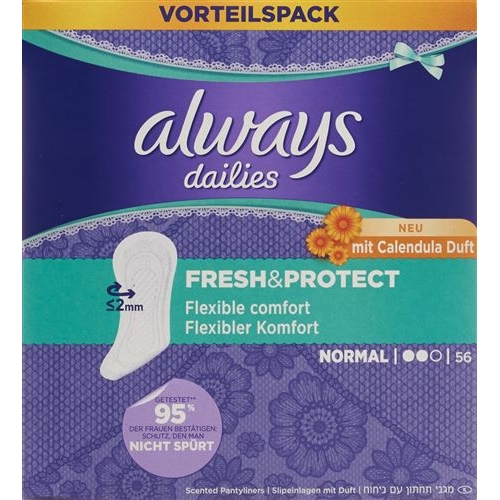 Always Panty Liners Fresh & Protect Normal Calendula Fragrance 56 pieces buy online