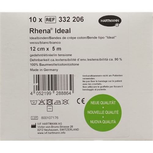 Rhena Ideal Elastische Binde 12cmx5m Weiss 10 Stück buy online