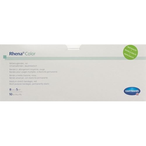 Rhena Color Elastisch Binden 8cmx5m Rot Offen 10 Stück buy online