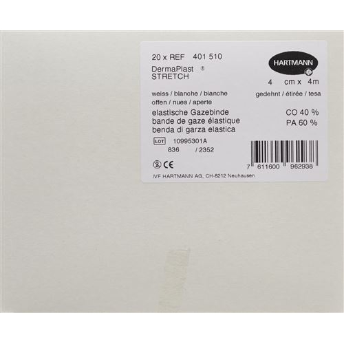 Dermaplast Stretch Gazebinde 4cmx4m Weiss 20 Stück buy online