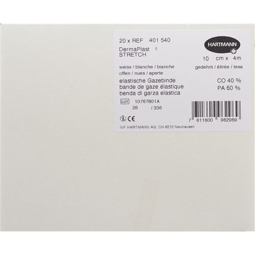 Dermaplast stretch gauze bandage white 10cmx4m 20 pieces buy online