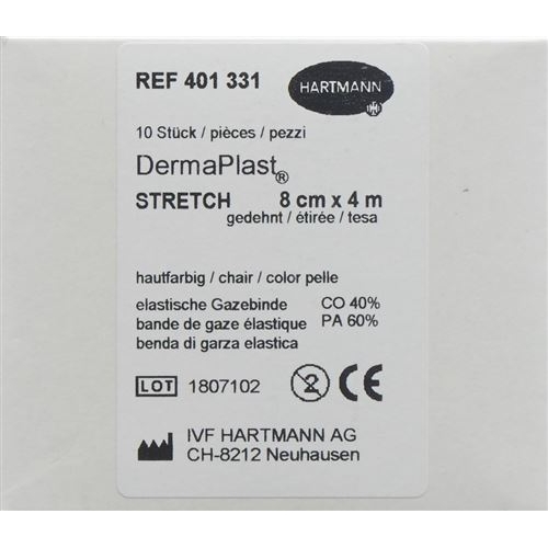 Dermaplast Stretch Gazebinde 8cmx4m Weiss 20 Stück buy online