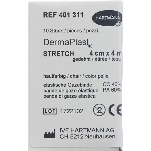 Dermaplast Stretch Gazebinde Hautfarbig 4cmx4m 10 Stück buy online