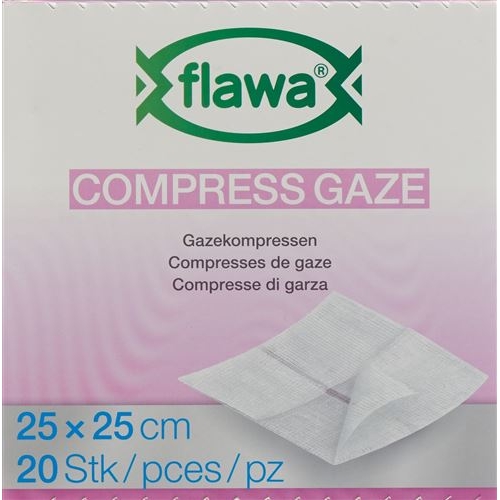 Flawa Gazekompressen Geschnitten 25x25cm 20 Stück buy online