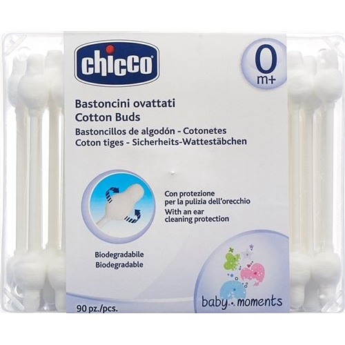 Chicco Sicherh Wattestaeb Sicurnet Baumw 0m+ 90 Stück buy online