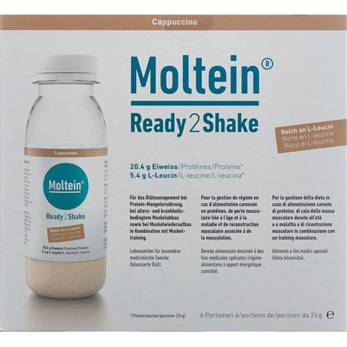 Moltein Ready2shake Cappuccino 6 Flasche 24g buy online