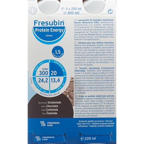 Fresubin Protein Ener Drink Schok 4 Flatcap 200ml buy online