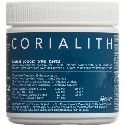 Corialith Schweizer Dolomitpulver Kräuter Dose 70g buy online