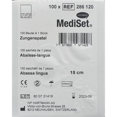 Mediset IVF Zungenspatel Holz 15cmx18mm 100 Beutel buy online