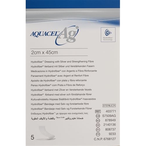 Aquacel Ag Hydrofiber Silber Tamponade 2x45cm 5 Stück buy online