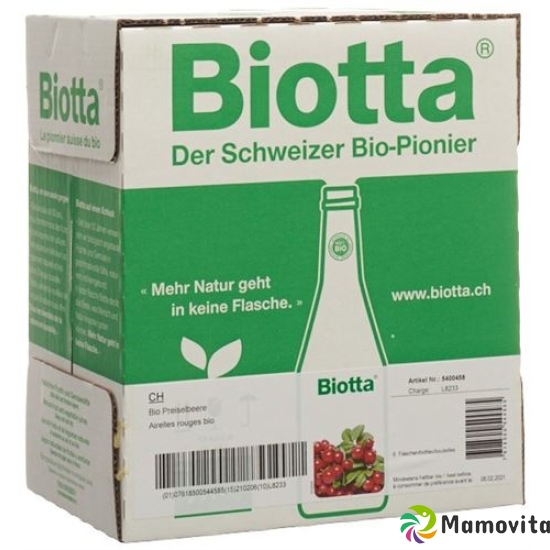 Biotta Preiselbeere Plus 6 Flasche 5dl buy online