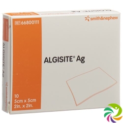 Algisite Ag Alginat Kompressen 5x5cm 10 Stück